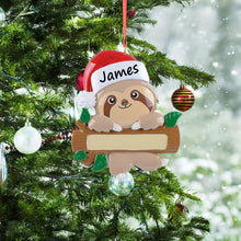 Load image into Gallery viewer, Personalized Christmas Ornament Sloth
