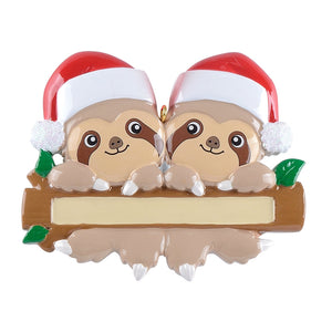 Personalized Christmas Ornament Sloth Family 2