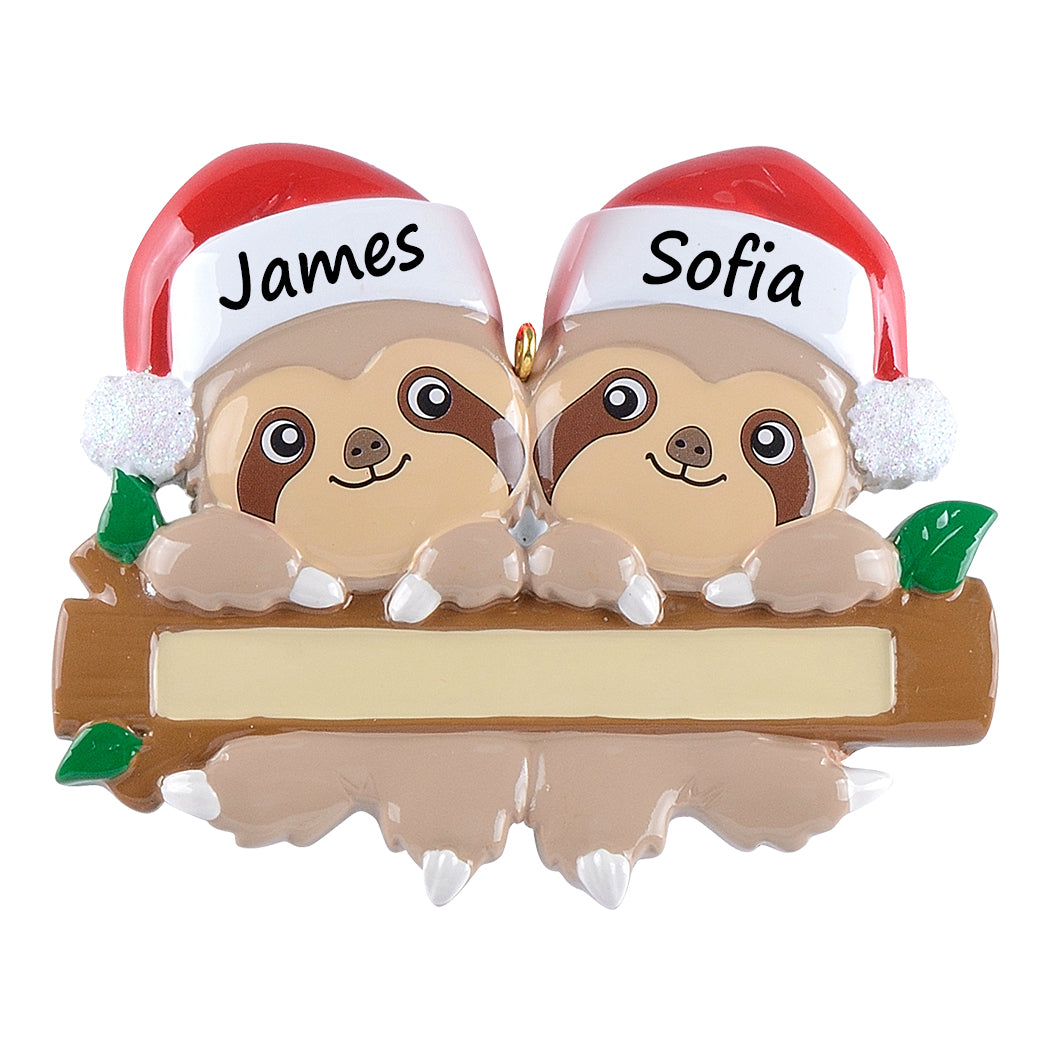 Customize Gift for Christmas Family Ornament Sloth Family 2