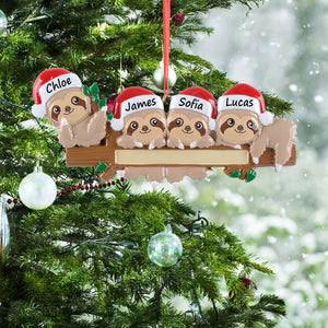 Personalized Christmas Gift Decoration Ornament Sloth Family 4
