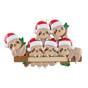 Personalized Christmas Ornament Sloth Family