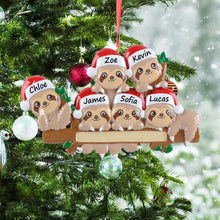 Load image into Gallery viewer, Personalized Christmas Ornament Gift Sloth Family 6
