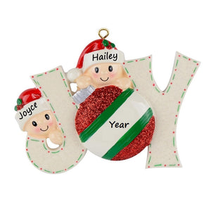 Customize Christmas Gift Personalized Ornament JOY Family 2