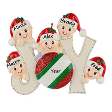 Load image into Gallery viewer, Personalized Christmas Gift Christmas Tree decor Ornament for Family of 5 JOY
