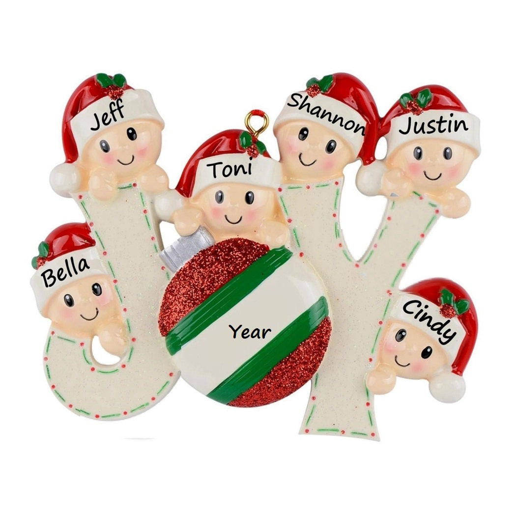 Christmas Gift Personalized Ornament JOY Family 6