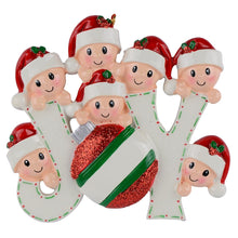 Load image into Gallery viewer, Personalized Christmas Ornament JOY Family
