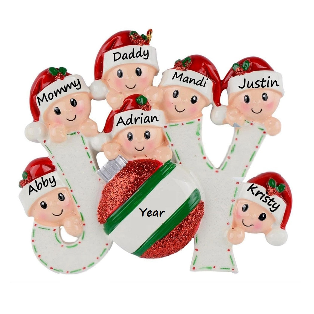 2023 Christmas Gift for Family Personalized Christmas Ornament JOY Family 7