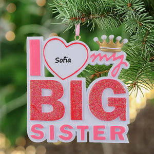 Personalized Christmas Boy/Girl Ornament Gift BIG Sister/Brother