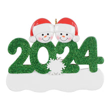 Load image into Gallery viewer, Personalized Christmas Ornament Snowman Year 2024 Family 2
