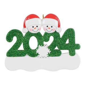 Personalized Christmas Ornament Snowman Year 2024 Family 2