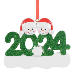 Personalized Christmas Ornament Snowman Year 2024 Family 2