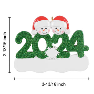 Personalized Christmas Ornament Snowman Year 2024 Family 2