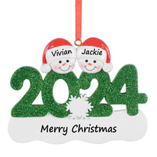 Load image into Gallery viewer, Personalized Christmas Ornament Snowman Year 2024 Family 2
