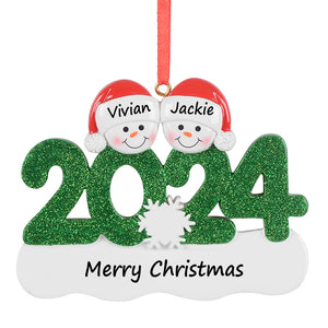 Personalized Christmas Ornament Snowman Year 2024 Family 2