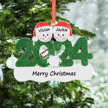 Load image into Gallery viewer, Personalized Christmas Ornament Snowman Year Family
