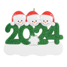 Load image into Gallery viewer, Customize Christmas Family Ornament 2024 Snowman Family 3
