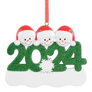 Customize Christmas Family Ornament 2024 Snowman Family 3