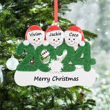 Load image into Gallery viewer, Customize Christmas Family Ornament 2024 Snowman Family 3
