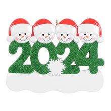 Load image into Gallery viewer, Personalized Christmas Ornament Snowman Year 2024 Family 4
