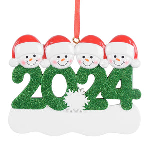 Personalized Christmas Ornament Snowman Year 2024 Family 4