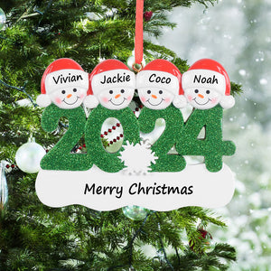 Personalized Christmas Ornament Snowman Year 2024 Family 4