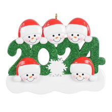 Load image into Gallery viewer, Personalized Christmas Ornament Snowman Year 2024 Family 5

