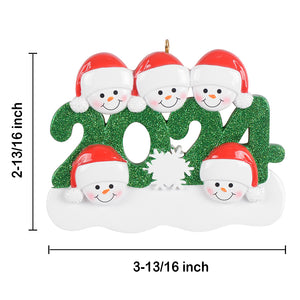 Personalized Christmas Ornament Snowman Year 2024 Family 5