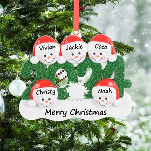 Personalized Christmas Ornament Snowman Year 2024 Family 5