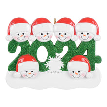 Load image into Gallery viewer, Personalized Christmas Ornament Snowman Year Family 6
