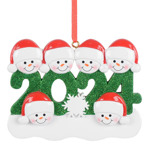 Personalized Christmas Ornament Snowman Year Family 6
