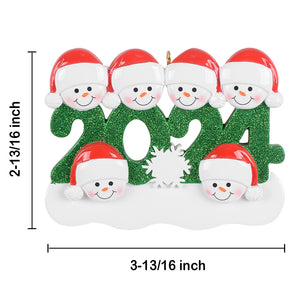 Personalized Christmas Ornament Snowman Year 2024 Family 6