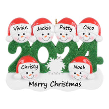 Load image into Gallery viewer, Personalized Christmas Ornament Snowman Year Family 6
