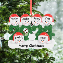 Load image into Gallery viewer, Personalized Christmas Ornament Snowman Year 2024 Family 6
