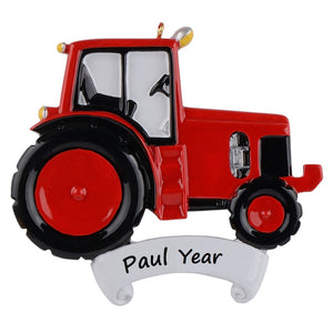 Christmas Personalized Ornament Tractor Red/Green/Blue