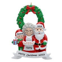 Load image into Gallery viewer, Personalized Christmas Gift Family Ornament Santa Family 3
