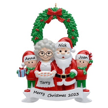 Load image into Gallery viewer, Personalized Christmas Ornament Santa family 4
