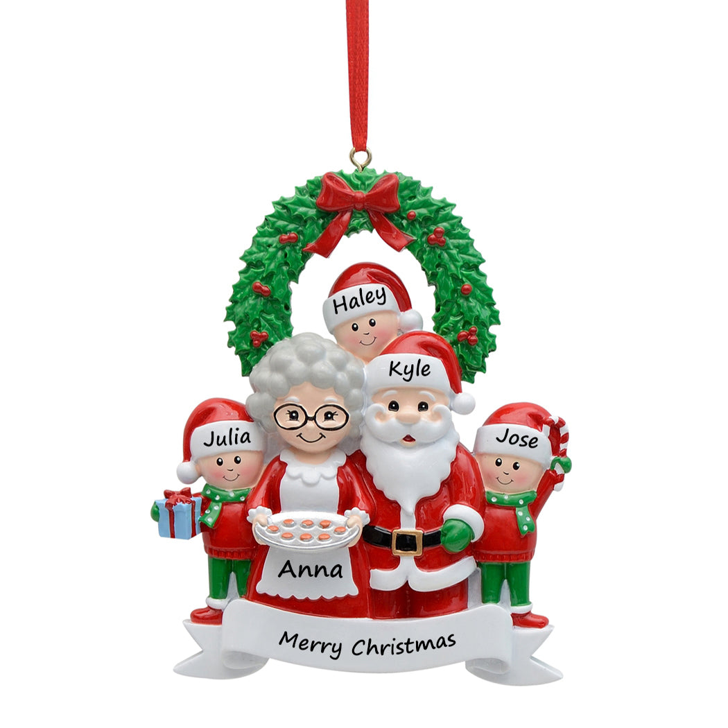 Personalized Gift Christmas Ornament Grandpa & Grandma family 5