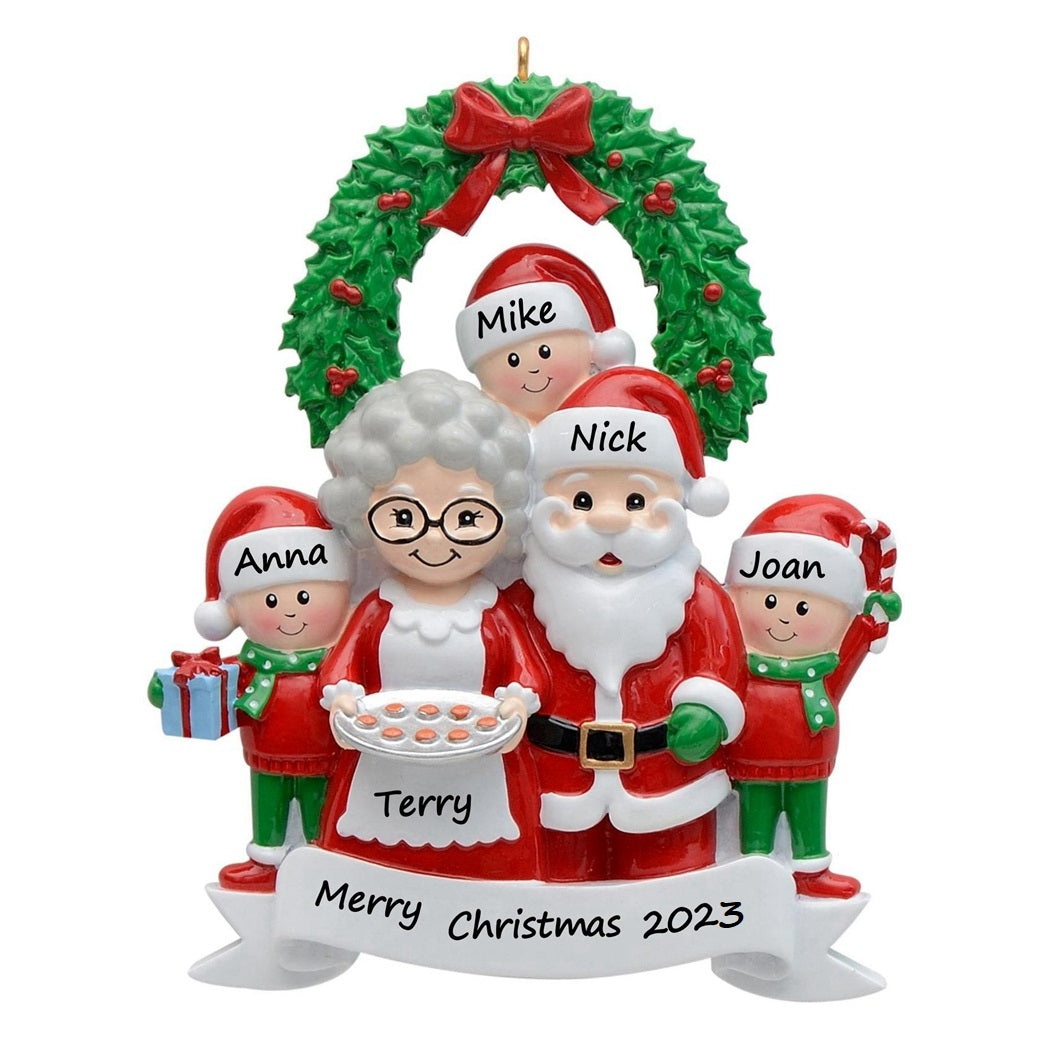 Personalized Christmas Ornament Santa family 5