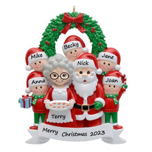 Load image into Gallery viewer, Personalized Christmas Ornament Santa family 7
