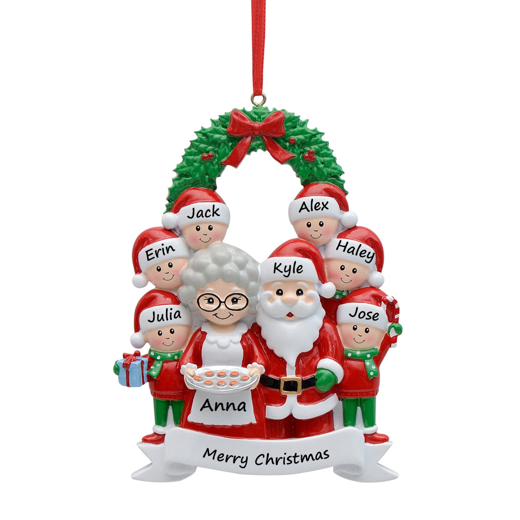 Customize gift for Grandpa & Grandma Christmas Ornament Santa family 8