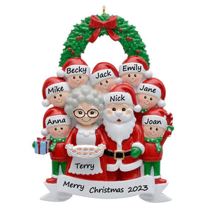 Personalized Christmas Ornament Santa family 9