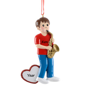 Personalized Christmas Ornament Saxophone Girl/Boy