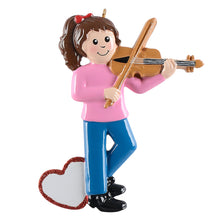 Load image into Gallery viewer, Personalized Christmas Ornament Violin Girl/Boy
