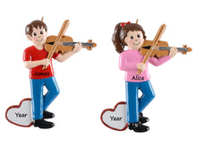 Load image into Gallery viewer, Personalized Christmas Ornament Violin Girl/Boy
