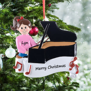 Personalized Christmas Ornament Piano Girl/Boy
