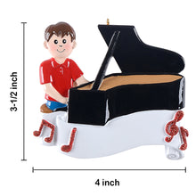 Load image into Gallery viewer, Personalized Christmas Ornament Piano Girl/Boy
