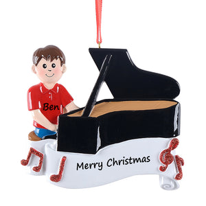 Personalized Gift Christmas Ornament Piano Girl/Boy