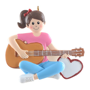 Personalized Christmas Ornament Christmas Gift Guitar Girl