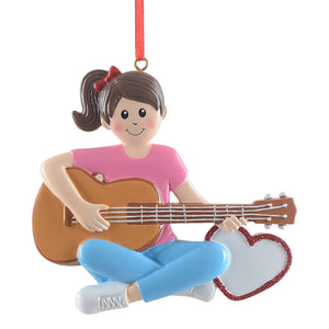 Personalized Christmas Ornament Christmas Gift Guitar Girl