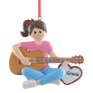 Personalized Christmas Ornament Christmas Gift Guitar Girl